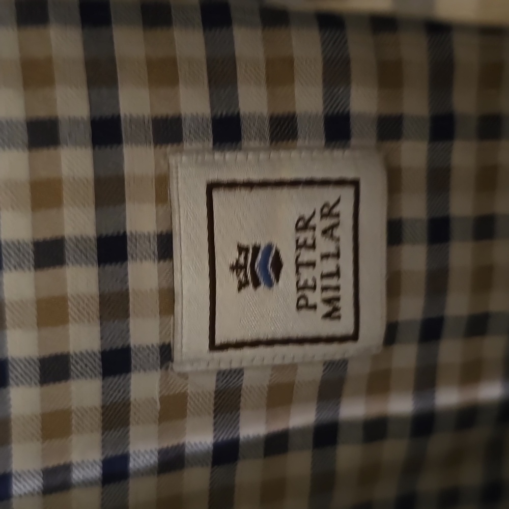 Peter‎ Millar Button Down Longsleeve Shirt Blue/Yellow Mens Size Large - Picture 4 of 5